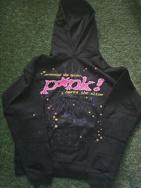 Real Black Sp5der Hoodie Size Meduim